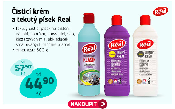 Čistící krém a tekutý písek Real