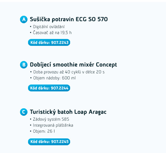 Popis dárků