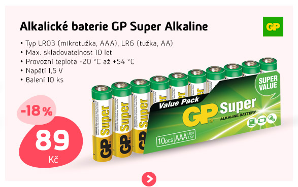 Alkalické baterie GP Super Alkaline