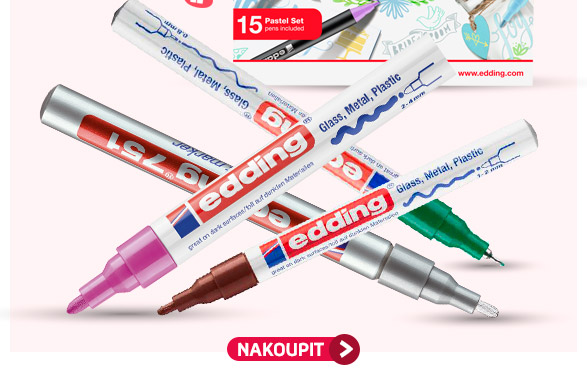 Nakupte lakové popisovače edding nad 899 Kč a získejte dárek limitovaná edice edding Pastel Celebrations.