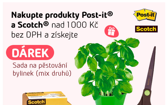 Při nákupu produktů Post-it a Scotch nad 1000 Kč dárek sada na pěstování bylinek