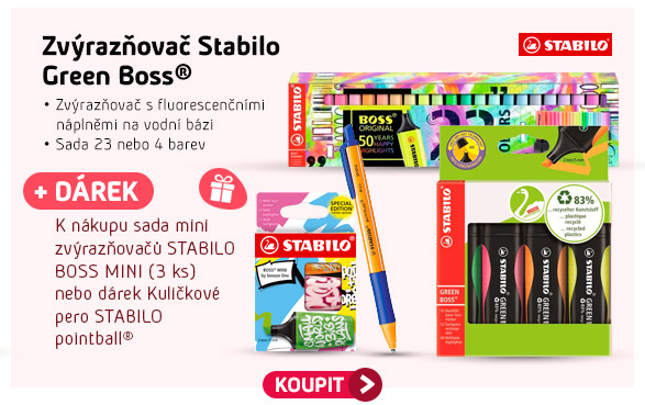 Zvýrazňovač Stabilo Green Boss