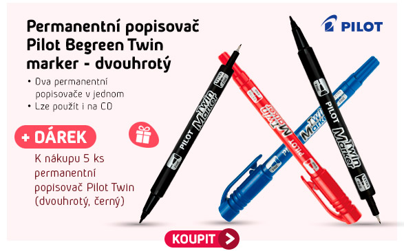 Permanentní popisovač Pilot Begreen Twin marker - dvouhrotý