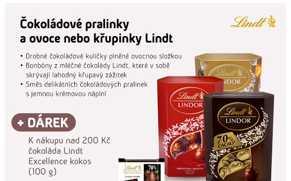 Čokoládové pralinky a ovoce nebo křupinky Lindt