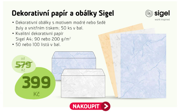 Dekorativní papír a obálky Sigel