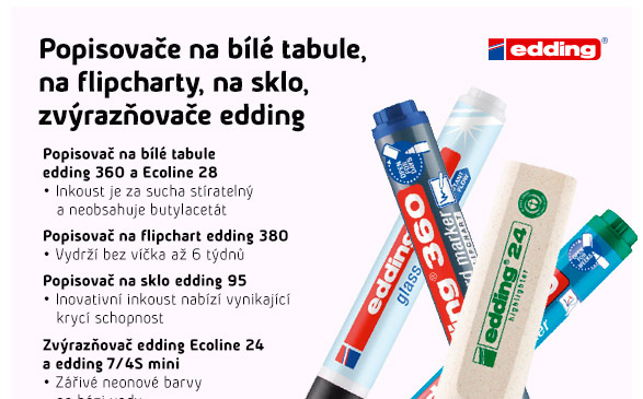 Popisovače na bílé tabule / na flipcharty / na sklo / zvýrazňovače