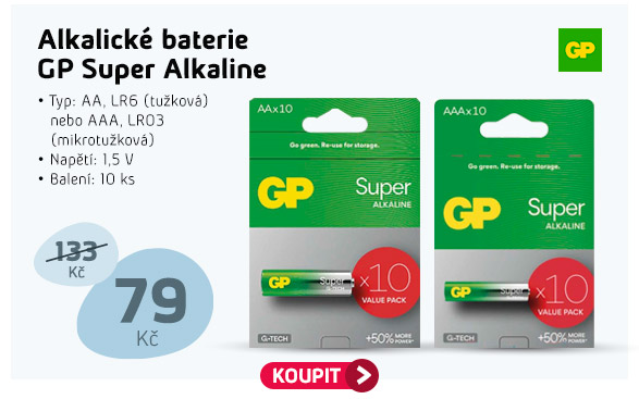 Alkalické baterie GP Super Alkaline