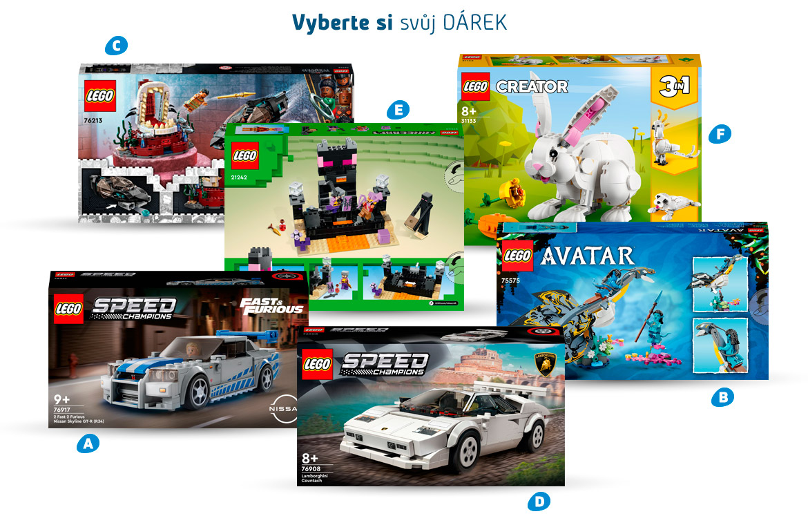 LEGO - Nakupte originální náplně HP nebo Samsung v minimální hodnotě 7900 Kč a vyberte si stavebnici LEGO dle vlastního výběru