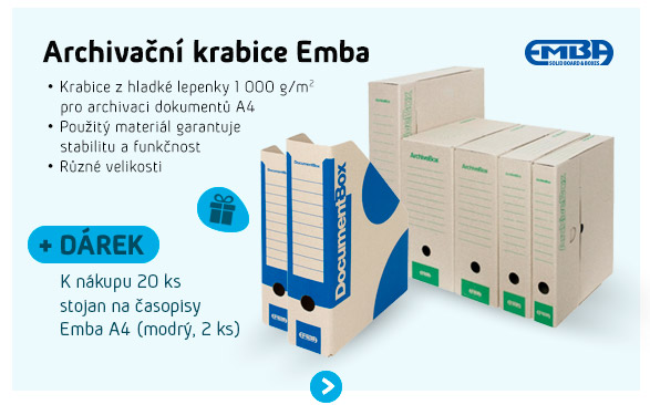 Emba archiv. Krabice