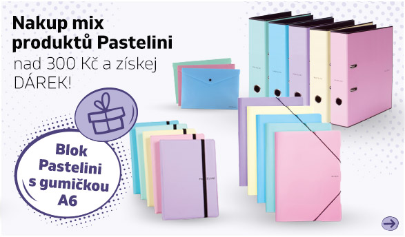 Nakup mix produktů Pastelini nad 300 Kč a získej dárek blok Pastelini!