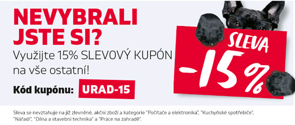 Využijte 15% slevový kupón na vše ostatní!