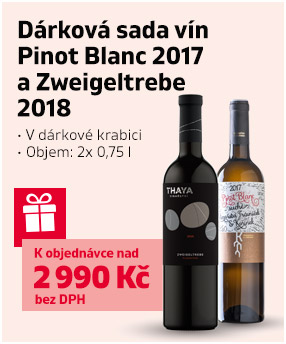 Prémiová vína Pinot Blanc 2017 a Zweigeltrebe 2018 v dárkové krabici