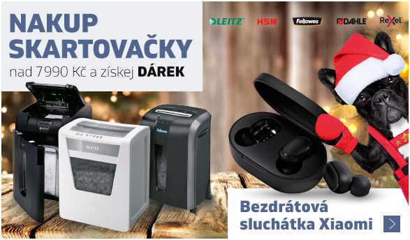 Nakup skartovačky značky Fellowes, Rexel, HSM, Leitz a Dahle nad 7990 Kč a získej DÁREK!