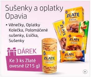 3x sušenky/oplatky Opavia + dárek Zlaté ovesné