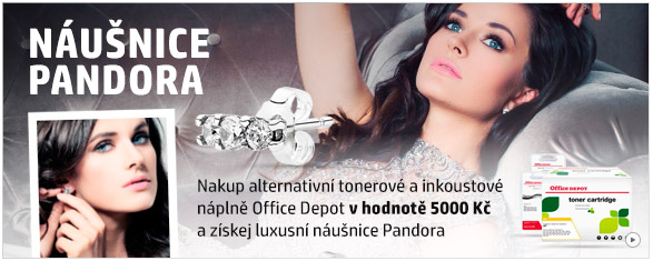 Nakup alternativní tonerové a inkoustové náplně Office Depot v hodnotě 5000 Kč a získej luxusní náušnice Pandora