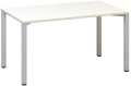 Psací stůl Alfa 200 - 140 x 80 cm, bílý/stříbrný