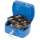 Kovová kasa Q-Connect s mincovníkem - 15 x 7,5 x 12 cm, modrá