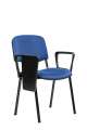 Konferenční židle ISO N se sklopným stolkem - modrá, kostra černá