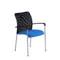 Konferenční židle Duell Net - modrá, kostra šedá