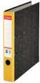 Pákový pořadač Esselte - A4, kartonový, šíře hřbetu  5 cm, mramor, žlutý hřbet