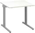 Psací stůl Alfa 305 - 80 cm, bílý/stříbrný