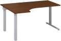Psací stůl Alfa 305 - ergo, levý, 160 cm, ořech/stříbrný