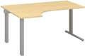 Psací stůl Alfa 305 - ergo, levý, 160 cm, dub Vicenza/stříbrný