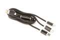 Nabíjecí kabel Gembird - USB A Male/Micro B + Type-C + Lightning, 1m, opletený, černý
