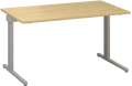 Psací stůl Alfa 305 - 140 cm, divoká hruška/stříbrný