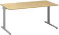 Psací stůl Alfa 305 - 160 cm, divoká hruška/stříbrný