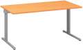 Psací stůl Alfa 305 - 160 cm, buk Bavaria/stříbrný