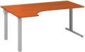 Psací stůl Alfa 305 - ergo, levý, 180 cm, třešeň/stříbrný