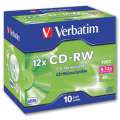 CD-RW Verbatim - přepisovatelná, 4x - 12x, standard box, 10 ks