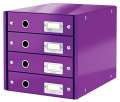 Zásuvkový box Leitz Click&Store WOW - 4 zásuvky, purpurová