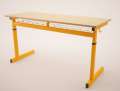 Žákovský stůl Junior II - dvoumístný, výška 59-71 cm, oranžový