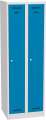 Kovová šatní skříň - 180 x 60 x 50 cm, uzamykatelná, dvoudveřová, modrá