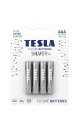 Alkalické baterie Tesla SILVER+ - 1,5V, LR03, typ AAA, 4 ks