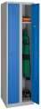 Kovová šatní skříň - 180 x 50 x 50 cm, uzamykatelná, dvoudveřová, sv.šedá/modrá