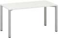 Psací stůl Alfa 200 - 140 x 70 cm, bílý/stříbrný