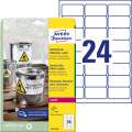 Velmi odolné polyesterové etikety Avery Zweckform - bílé, 63,5 x 33,9 mm, 480 ks