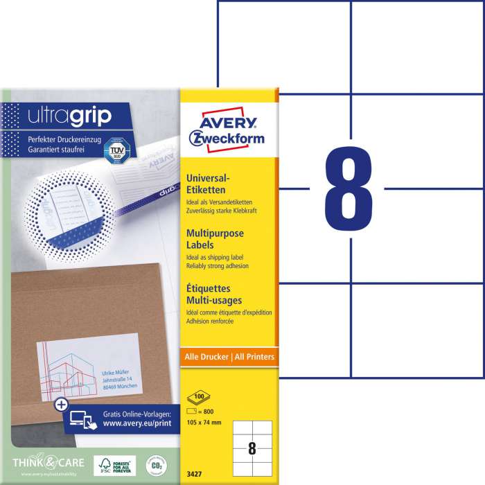 Samolepic Etikety Avery 105 0 X 74 0 Mm 800 Etiket OFFICEO cz samolepic-etikety-avery-105-0-x-74-0-mm-800-etiket-officeo-cz