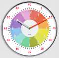 Nástěnné hodiny Rainbow - průměr 30 cm, učební, duhové