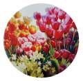 Plechový talíř Barevné tulipány, 33 cm