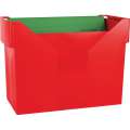 Box na závěsné desky Donau - plastový, červený, obsahuje 5 ks desek