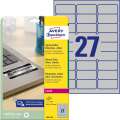 Velmi odolné polyesterové etikety Avery Zweckform - stříbrné, 63,5 x 29,6 mm, 540 ks