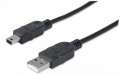 Propojovací kabel USB 2.0 Manhattan - A -B mini 5 pin, 1,8 m