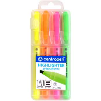 Zvýrazňovač Centropen 2822 - sada 4 ks