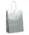 Dárková papírová taška stříbrná - velká, 27x37 cm