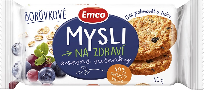Mysli Emco Ovesné sušenky borůvkové, 60 g