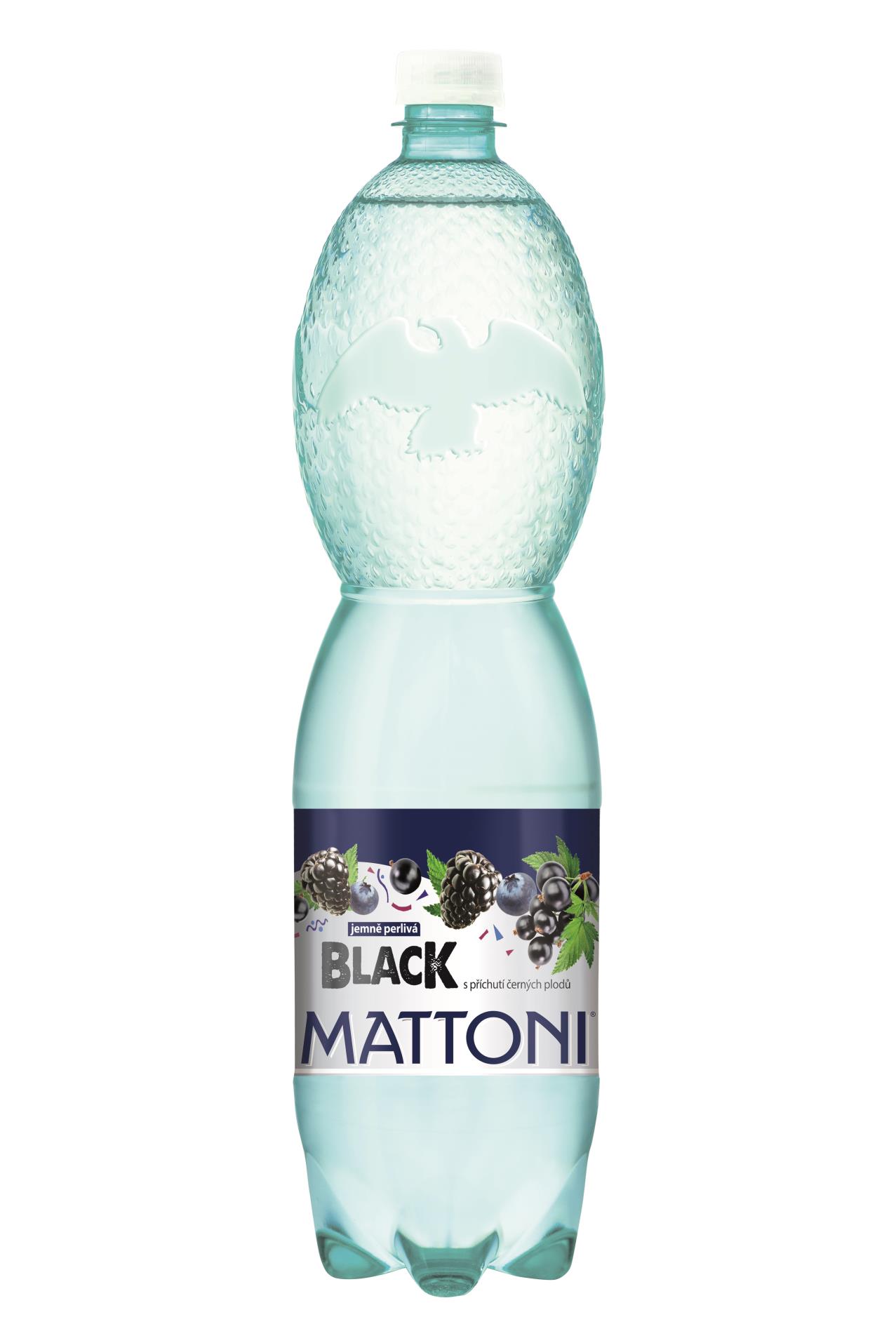Ochucená minerální voda Mattoni - black, 6x 1,5 l, perlivá